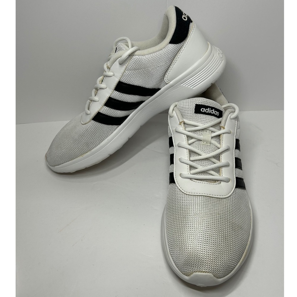 Adidas Lite Racer Women's White Black Running Shoes Sneakers Size 8.5 NO INSOLES